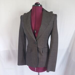 BCBGMaxAzria Pin Stripe Blazer 1-Button Singled Breasted Brown XS